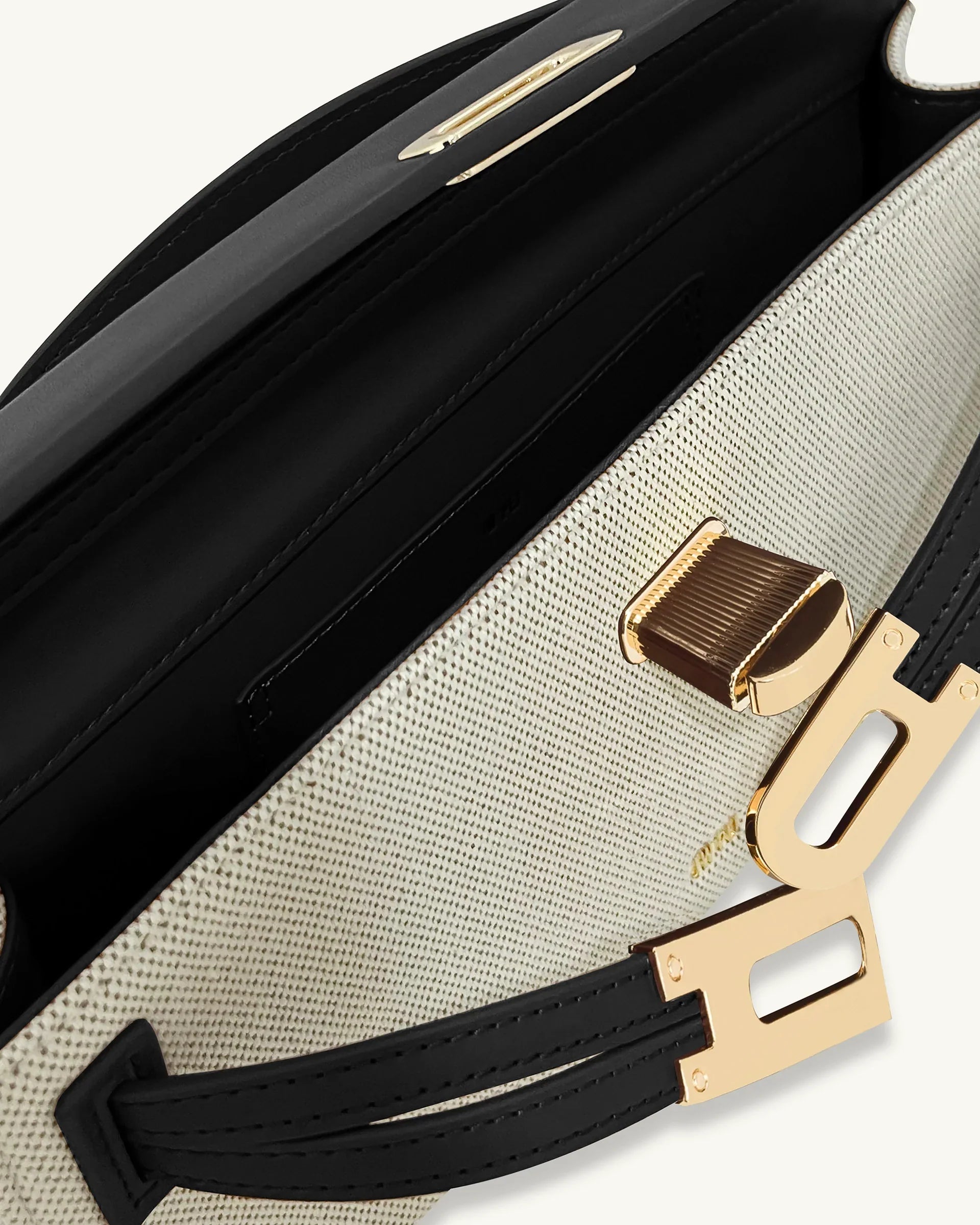 Bria Structured Top Handle Bag - Black Canvas