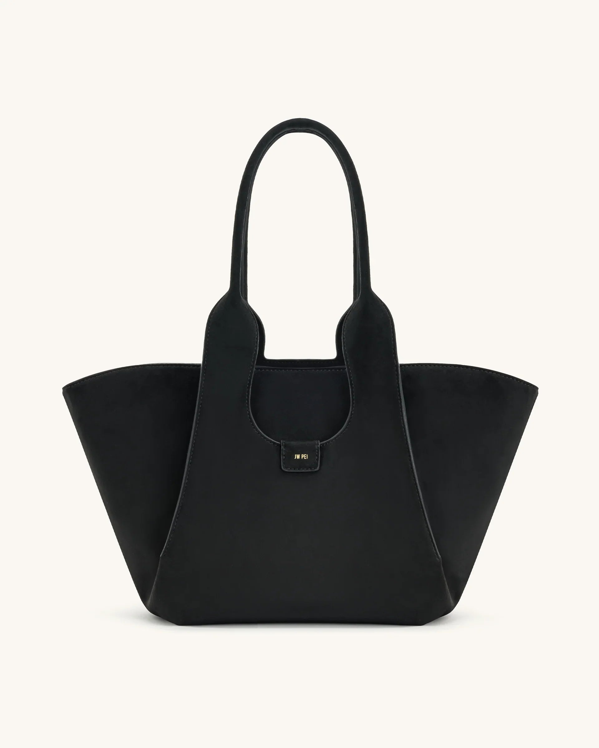 Cara Faux Suede Tote Bag - Black