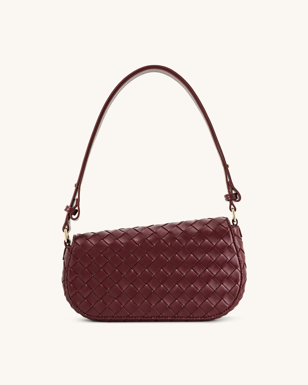 Addisyn Weave Texture Shoulder Bag - Burgundy