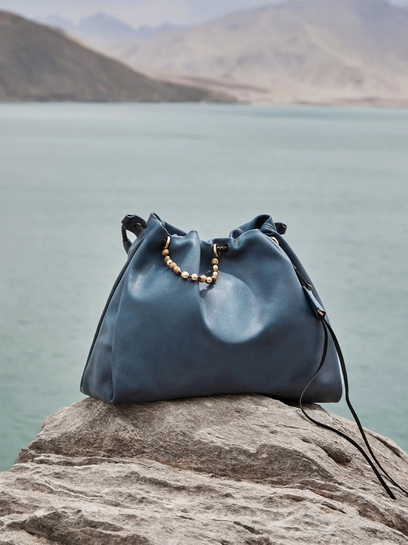 Medium Gather Bag Set - Navy (Contrast Tone)