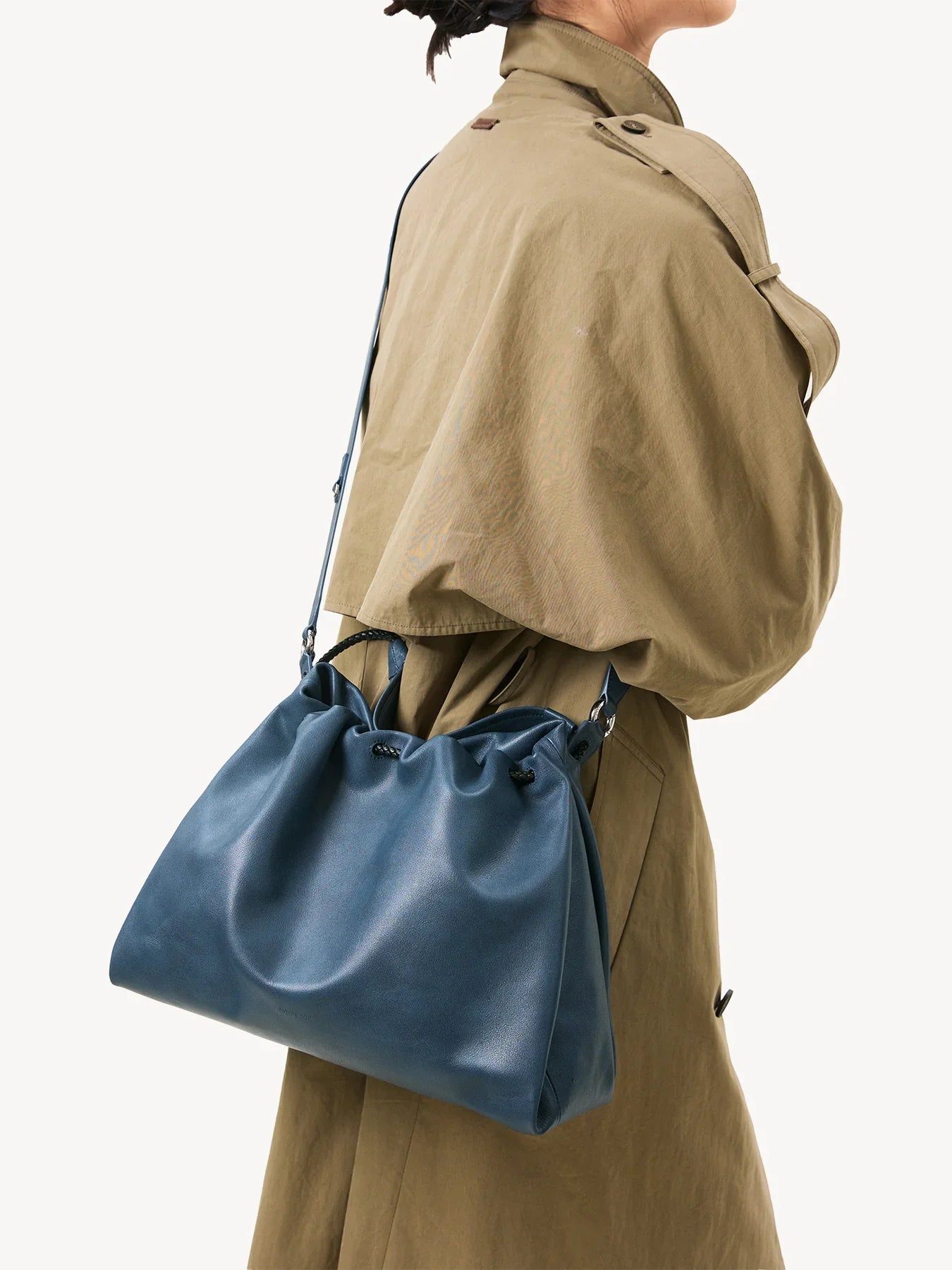 Medium Gather Bag Set - Navy (Contrast Tone)