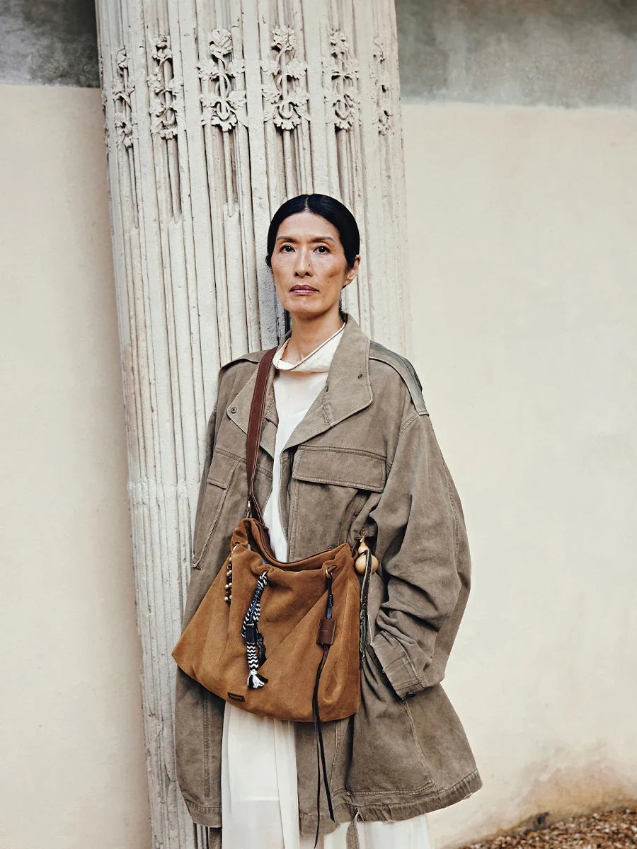 Medium Gather Bag Set - Ochre Suede
