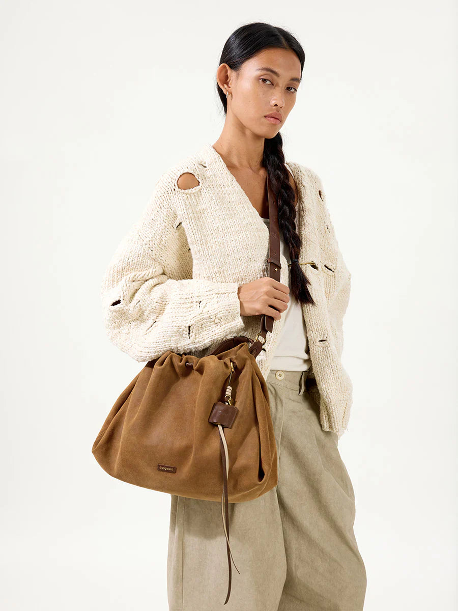Medium Gather Bag Set - Ochre Suede