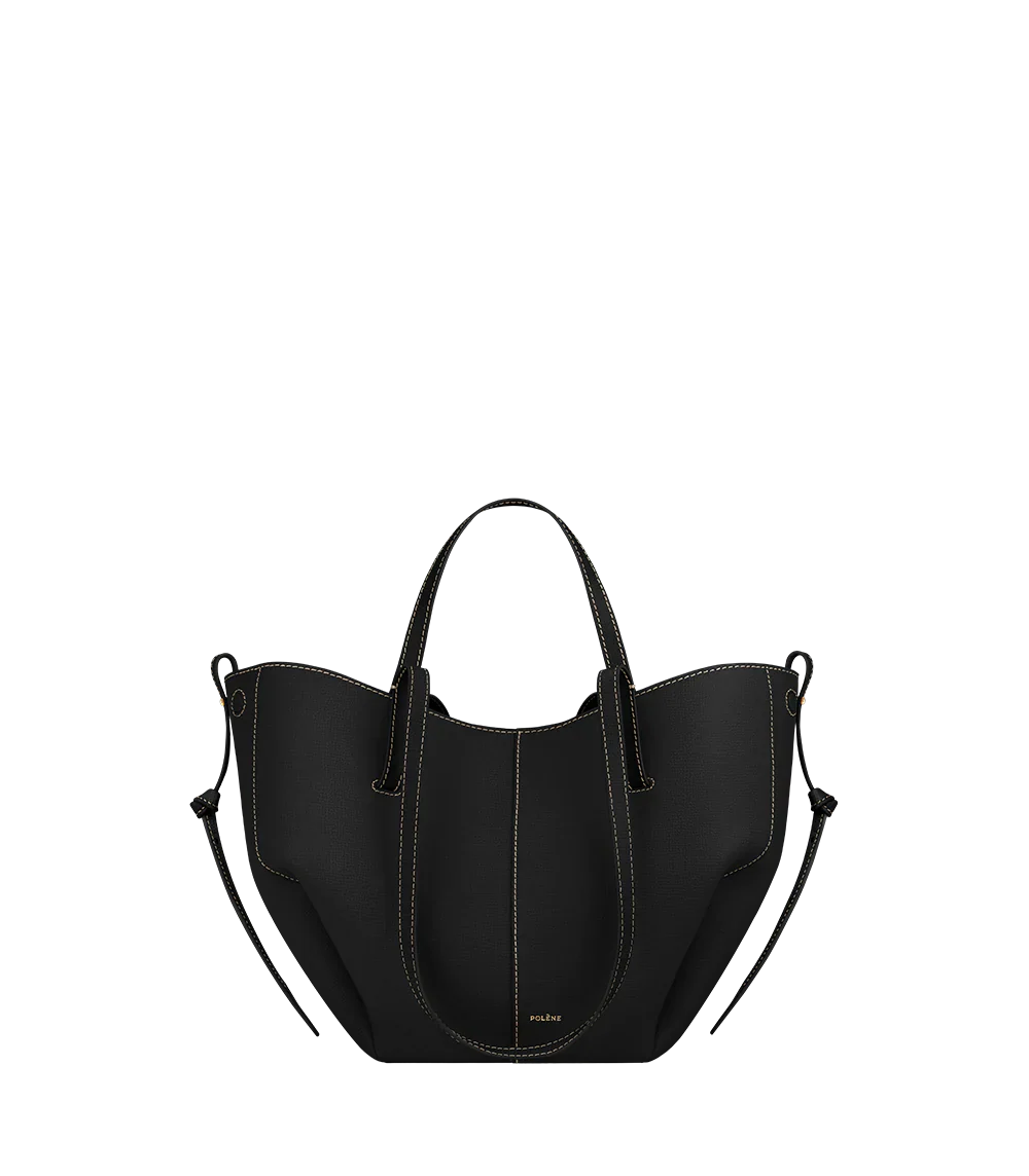 Cyme Mini Edition Textured Black with Ecru Stitching