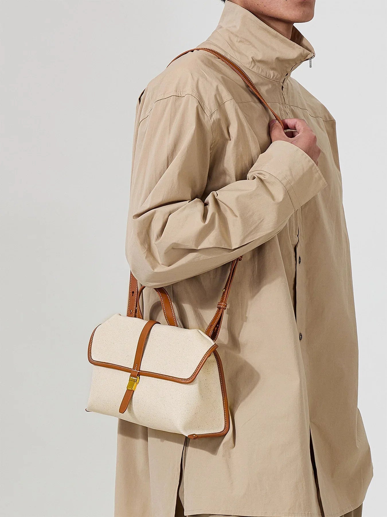 Small Shan Satchel Bag - Canvas