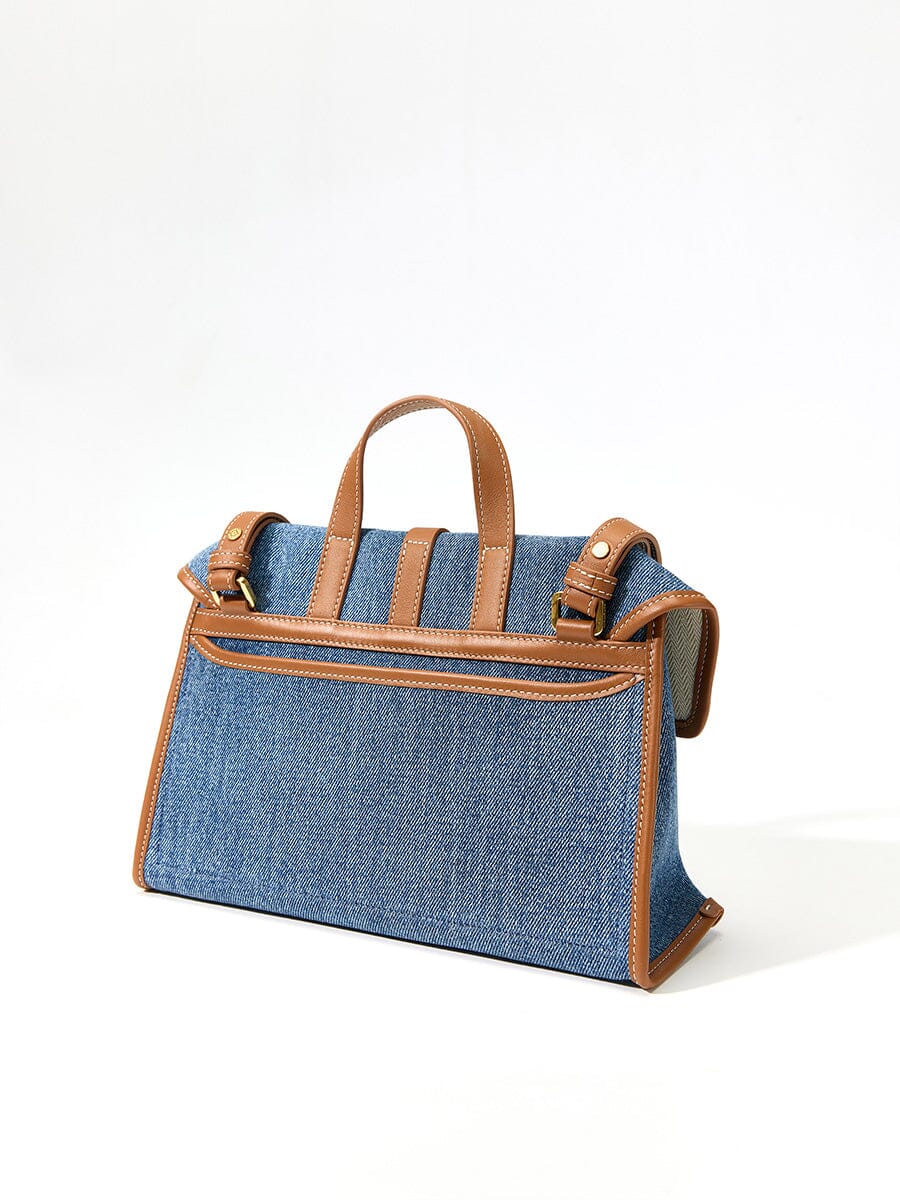 Small Shan Satchel Bag - Denim