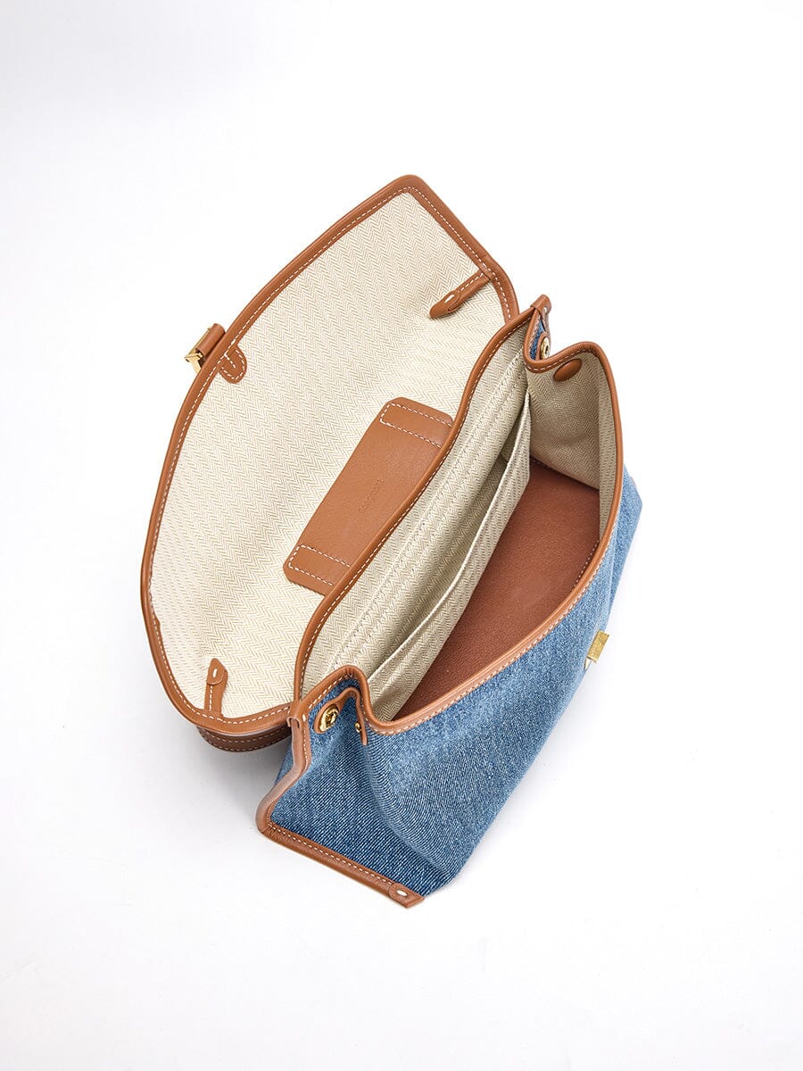 Small Shan Satchel Bag - Denim