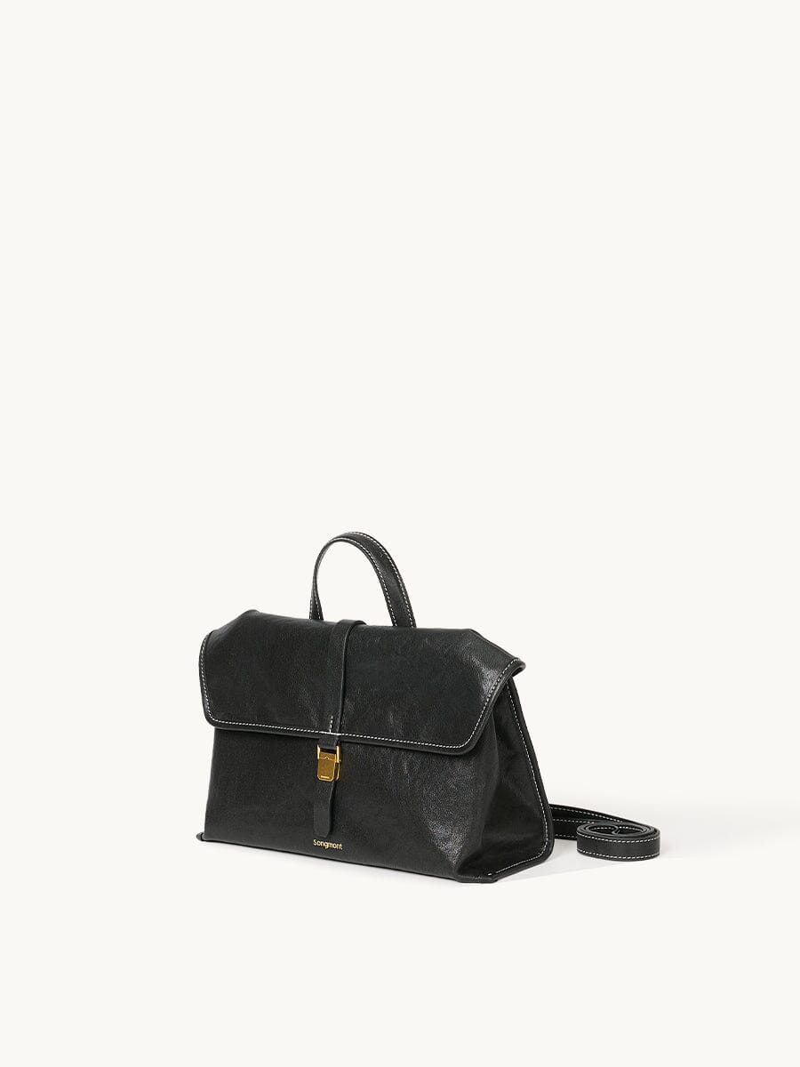 Small Shan Satchel Bag - Onyx