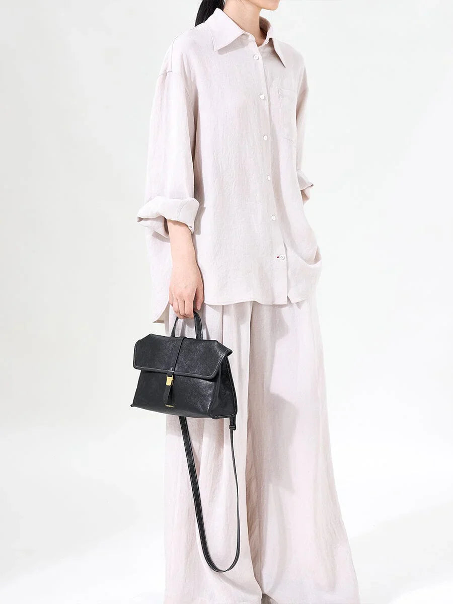 Small Shan Satchel Bag - Onyx