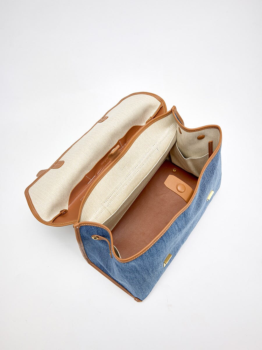 The Large Shan Briefcase - Denim
