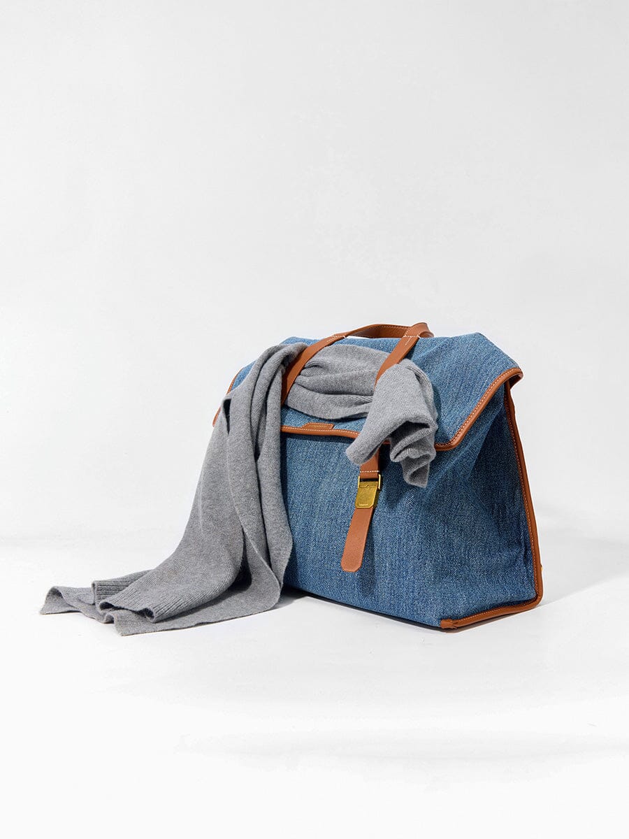 The Large Shan Briefcase - Denim