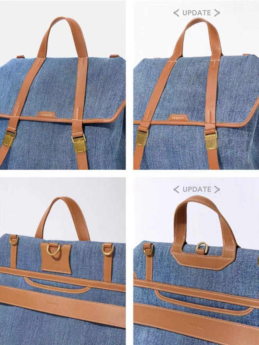 The Large Shan Briefcase - Denim