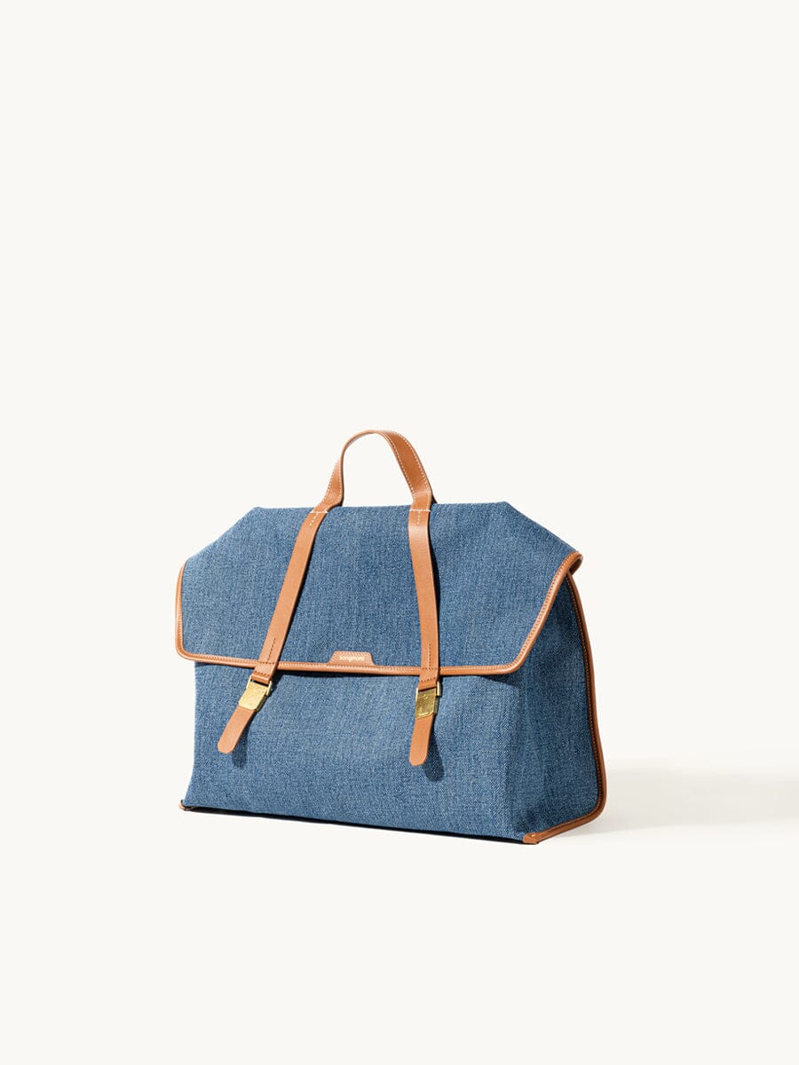 The Large Shan Briefcase - Denim