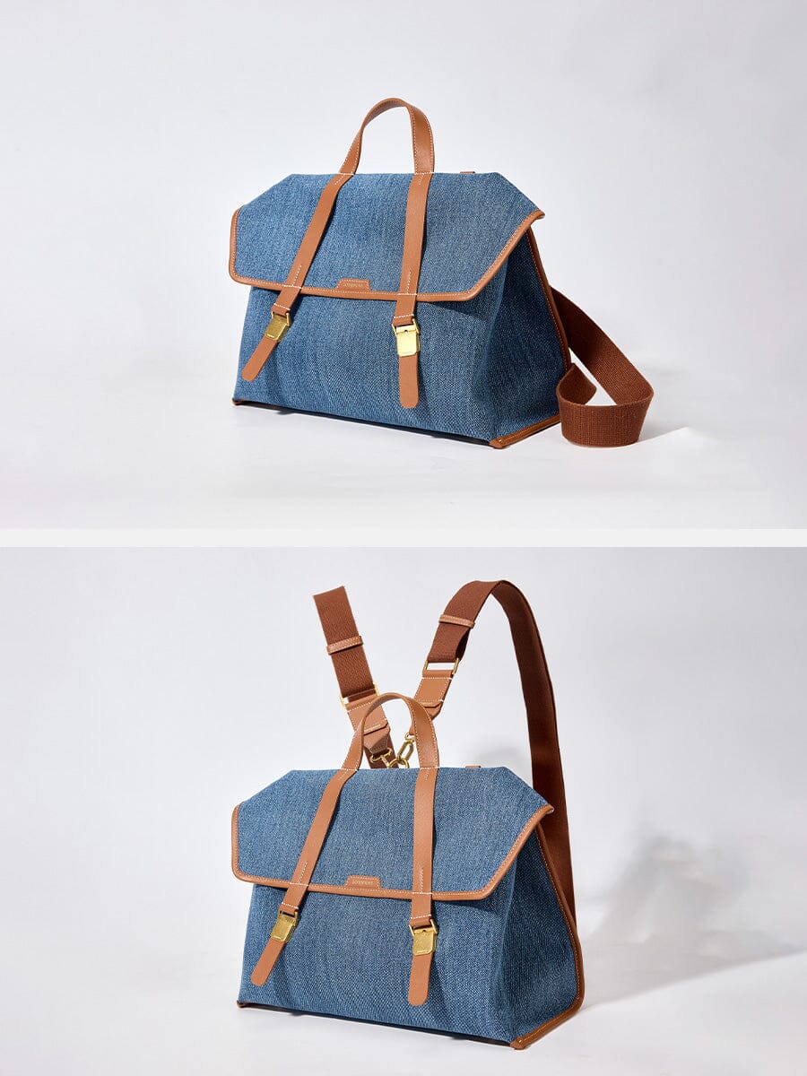 The Large Shan Briefcase - Denim