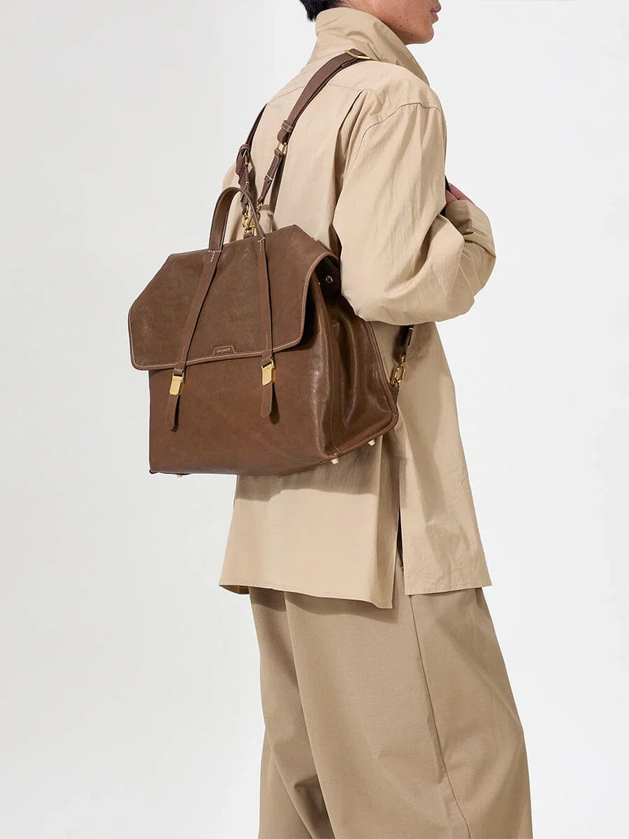 The Large Shan Briefcase - Sandal