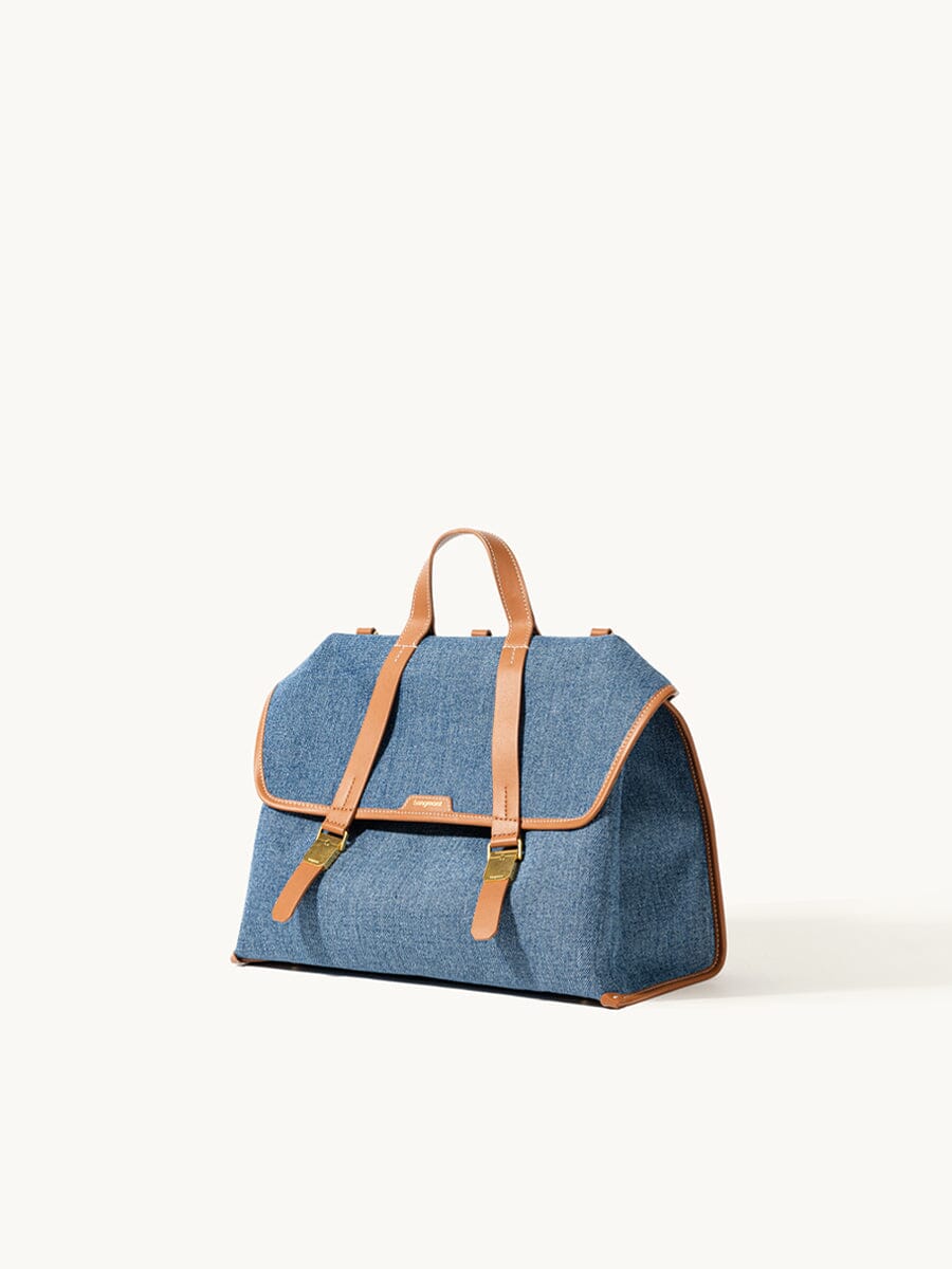 The Small Shan Briefcase - Denim