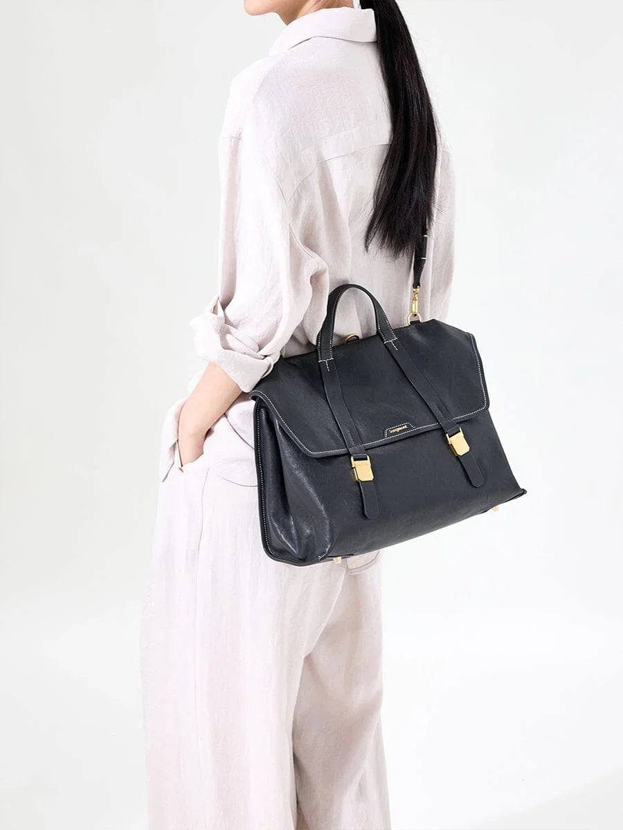 The Small Shan Briefcase - Onyx